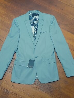 ASOS Teal Blazer With Floral Inner Lining NWT